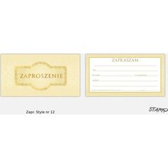 Zaproszenia Style wzór nr 12 10szt