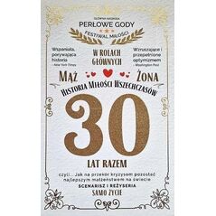 Karnet 30 rocznica ślubu (perłowa)