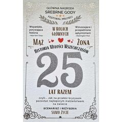 Karnet 25 rocznica ślubu (srebrna)