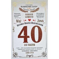 Karnet 40 rocznica ślubu (rubinowa)