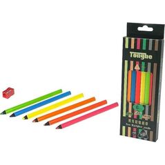 Zestaw 6 kredek trójkątnych z temperówką