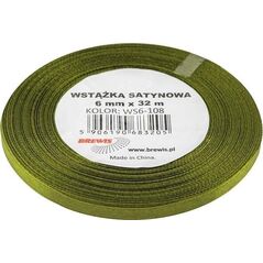 Wstążka satynowa oliwkowa 6mmx32m