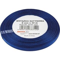 Wstążka satynowa granatowa 6mmx32m