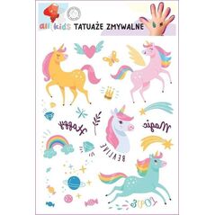 Tatuaże zmywalne dla dzieci Tęczowe jednorożce