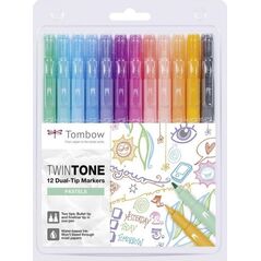 Markery dwustronne TwinTone pastelowe 12 kolorów