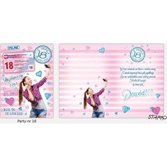 Karnet Party naklejany B6+koperta Urodziny 18 wz18