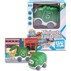 Mini auto z puzzlami śmieciarka Edu&Fun