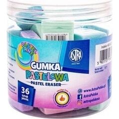 Gumka kwadratowa pastel 28x28mm (36szt) ASTRA