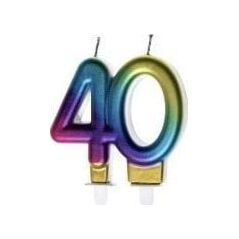 Świeczka urodzinowa 40 kolorowa