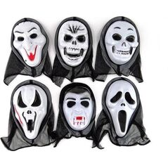 Maska na Halloween z kapturem 30x22cm MIX EDUKAMP