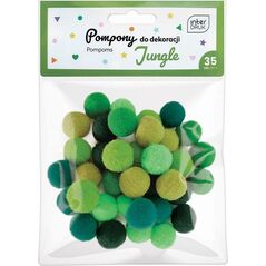 Pompony do dekoracji 35 sztuk Jungle