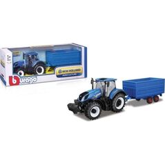 New Holland T7.315 z przyczep? i belami s?omy