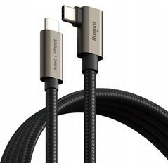 Kabel kątowy USB-C / USB-C Ringke USB 3.2 Gen 2x2 USB-C 90 Degree Cable PD 240W 100cm Black
