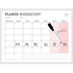 Plan your life Planer magnetyczny miesięczny różowy + marker