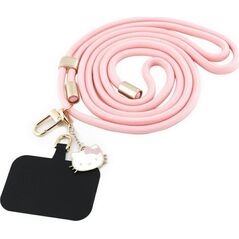 Hello Kitty Patch & Kitty Head Charm Universal Phone Lanyard Pink