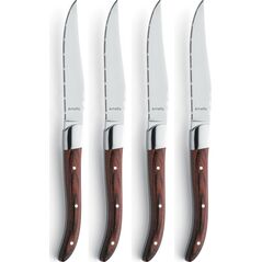 Amefa Royal Steak 2520 - 4 τμχ Σετ μαχαίρι για μπριζόλα καφέ σε ξύλινο κουτί 13802301 8711160000000