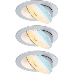 Zestaw opraw do wbudowania AUMUS LED 3-STEP DIM 3X5W 700lm 105mm 2700K-6500K IP20 230V chrom matowy / aluminium