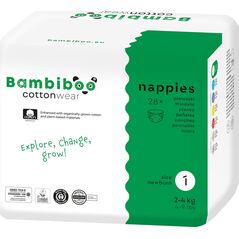 BAMBIBOO-PIELUCHY JEDNORAZOWE Z BAWEŁNĄ   R1.28SZT