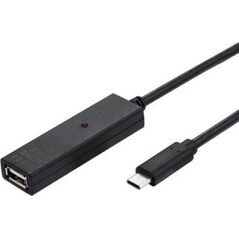 Kabel USB Value USB-A - USB-C 10 m Czarny