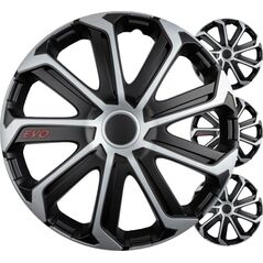 Kołpaki samochodowe 4szt. komplet evo czarno srebrne 14" cali color box