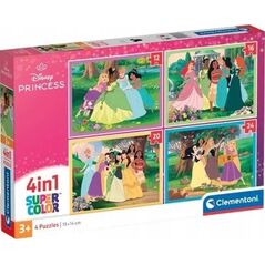 CLE puzzle 4w1 SuperKolor Disney Princess 21746