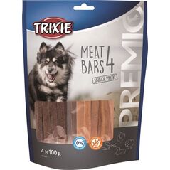 Trixie Przysmaki PREMIO 4 Meat Bars, kurczak, kaczka, jagnięcina, łosoś, 4 × 100 g
