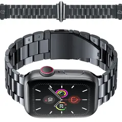 Bizon Strap Watch Aura Apple Watch 42/44/45/46/49 mm black