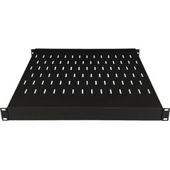 Półka regulowana 19" 1U głęb. 500-900mm, czarna, 4 punkty mocowania ALANTEC