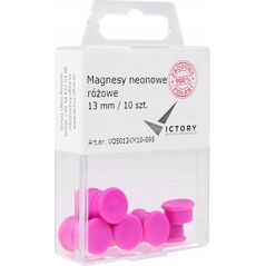 Victory Office Product MAGNESY VICTORY OFFICE 13MM 10 SZT. NEONOWE RÓŻOWE