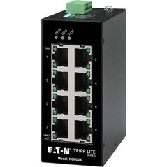 EATON TRIPPLITE 8-Port Unmanaged Industrial Gigabit Ethernet Switch - 10/100/1000mbps DIN Mount