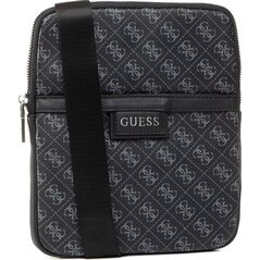 Guess, Dan, Flat Top Zip, Textile Crossbody Bag, Black, For Men For Men