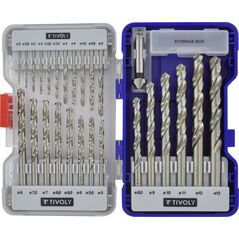 Wiertło Tivoly Tivoly Metalo grąžtų rinkinys HSS 26vnt Ø1-13mm, gilintuvas 16.5 mm