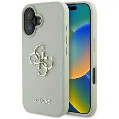 Guess Grained Big 4G Logo Small Classic Logo Apple iPhone 16 green