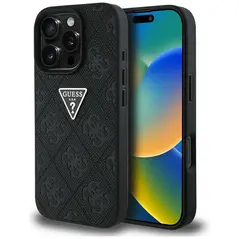 Guess Hot Stamp 4G Pattern Triangle Metal Logo Apple iPhone 16 Pro Max black