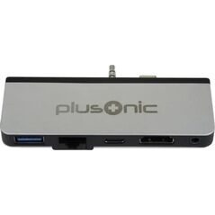 Z Plusonic Docking Adapter/Hub für Microsoft Surface Go, 5in1: USB 3.0/RJ45 Gigabit-Ethernet/Type-C/HDMI/AUX