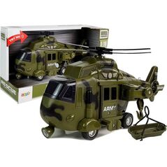 Lean Sport Import LEANToys Helikopter Wojskowy Ratunkowy 1:16 Hak Dźwięk Światła