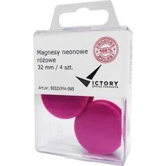 Victory Office Magnesy 32mm VICTORY OFFICE PRODUCTS 5032KM4-095 neonowe różowe 4szt