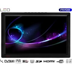 Odtwarzacz przenośny Nvox Telewizor LED 14cali HDMI VGA USB SD AV PVR DVB-T/T2 MPEG-4/2 12V 230V (NVOX DVB14T)