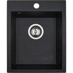 Νεροχύτης Laveo SBHA710T ΝΕΡΟΧΥΤΗΣ CHICHI POLIGRAN 1-ΘΑΛ. 48X39 ΜΑΥΡΟΣ + ΣΥΦ. ΜΕ ΜΠΑΤ. ELZA // ZL.LA.CHICHI-48X39-CZ+SYF