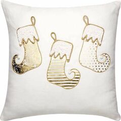 L´Oca Nera L´Oca Nera padded cushion with Christmas socks 45x45 cm