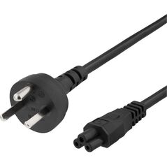 Power cable, 2m, DK 2-5a to IEC C5, 2.4A, earthed, black