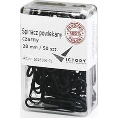 Είδη Γραφείου Victory SPINACZE BIUROWE Victory Office 28MM 50 ΤΕΜ. ΣΤΡΟΓΓΥΛΑ ΕΠΙΚΑΛΥΜΜΕΝΑ ΜΑΥΡΑ ΠΛΑΣΤΙΚΟ ΔΟΧΕΙΟ