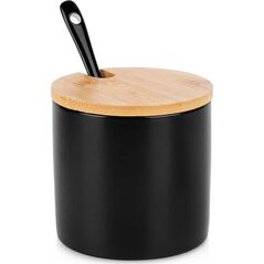 CUKIERNICA CUKIERNICZKA CERAMICZNA Z ŁYŻECZKĄ CZARNA 139681