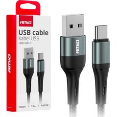 Kabel USB AMiO Kabel do ładowania usb-a - usb-c 3a 100cm fulllink amio-03911