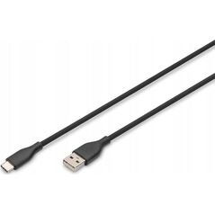 Καλώδιο USB Digitus Digitus USB-A > USB-C 2.0 (ST-ST) 1m Καλώδιο φόρτισης Σιλικόνης 60W Μαύρο