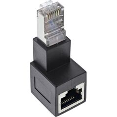 InLine InLine® patch cord adapter Cat.6A, RJ45 plug / socket, angled 90° downwards