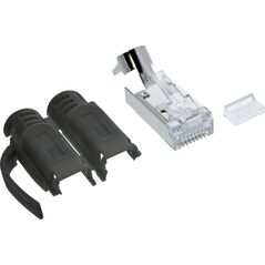InLine InLine® crimp plugs Cat.6A RJ45 shielded, with bend protection and insertion guide, black, 100pcs. pack