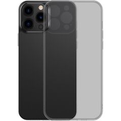 Baseus Baseus Frosted Glass Case etui pokrowiec do iPhone 13 Pro Max sztywna obudowa z żelową ramką czarny (ARWS001101)