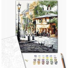 Ζωγραφική με αριθμούς BRUSHME, 40x50 cm, καλοκαιρινή καφετέρια, 1 τεμ.