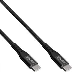 Kabel USB InLine InLine® USB 2.0 cable, USB-C male/male 100W quick charger cable, textile black, 2m